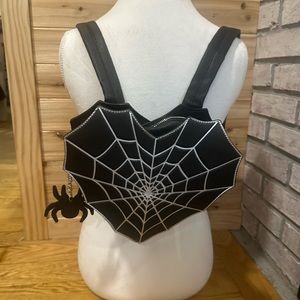 Brand New TikTok MAD Engine Viral Spiderweb Heart Shaped backpack purse